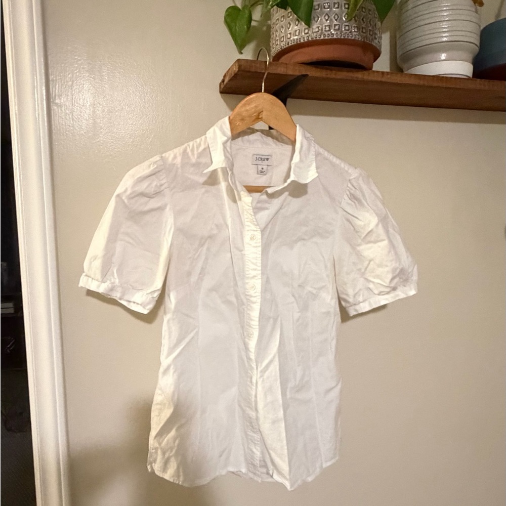 J. Crew Factory Women’s White Short Sleeve Button Down Shirt